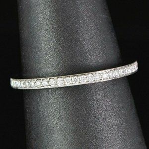 17753 Tacori 18K White Gold Round Diamond Dantela Eternity Wedding Band Ring